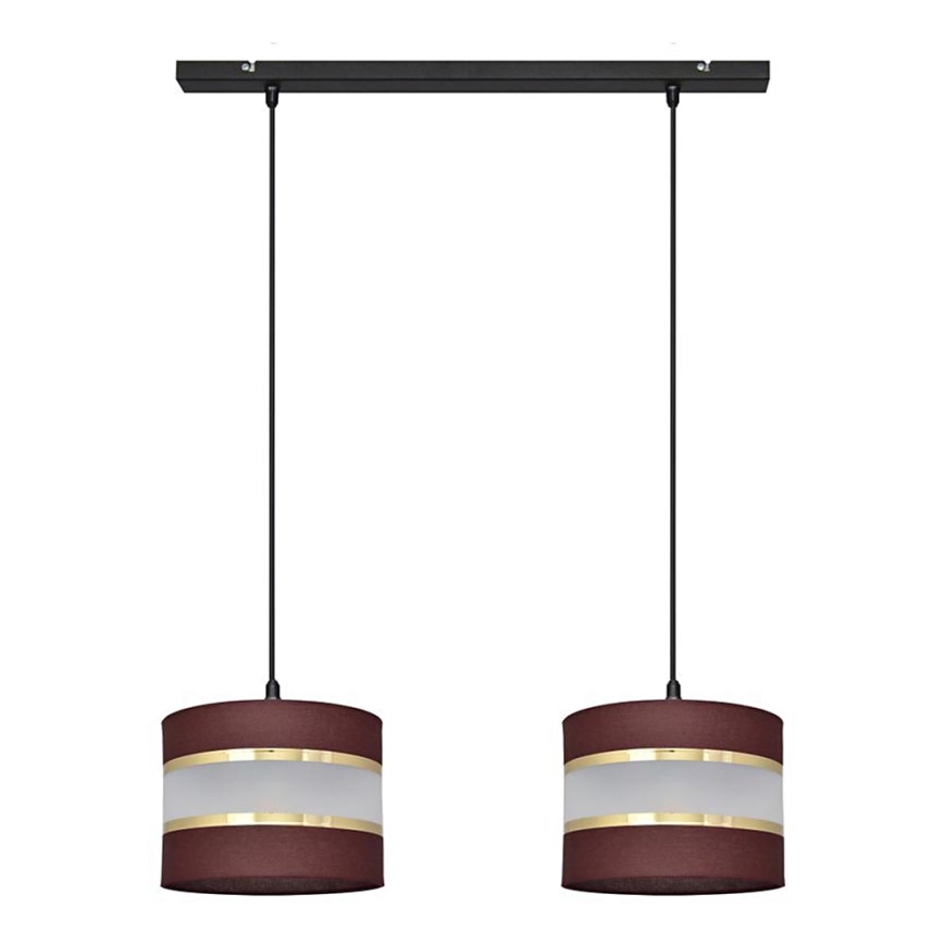 Chandelier on a string HELEN 2xE27/15W/230V brown/black/golden