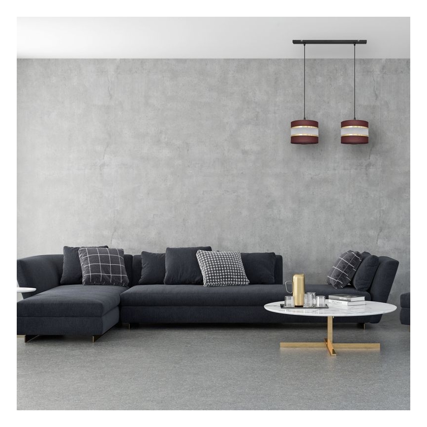 Chandelier on a string HELEN 2xE27/15W/230V brown/black/golden