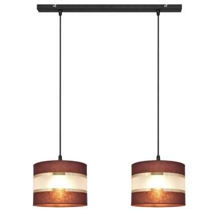 Chandelier on a string HELEN 2xE27/15W/230V brown/black/golden