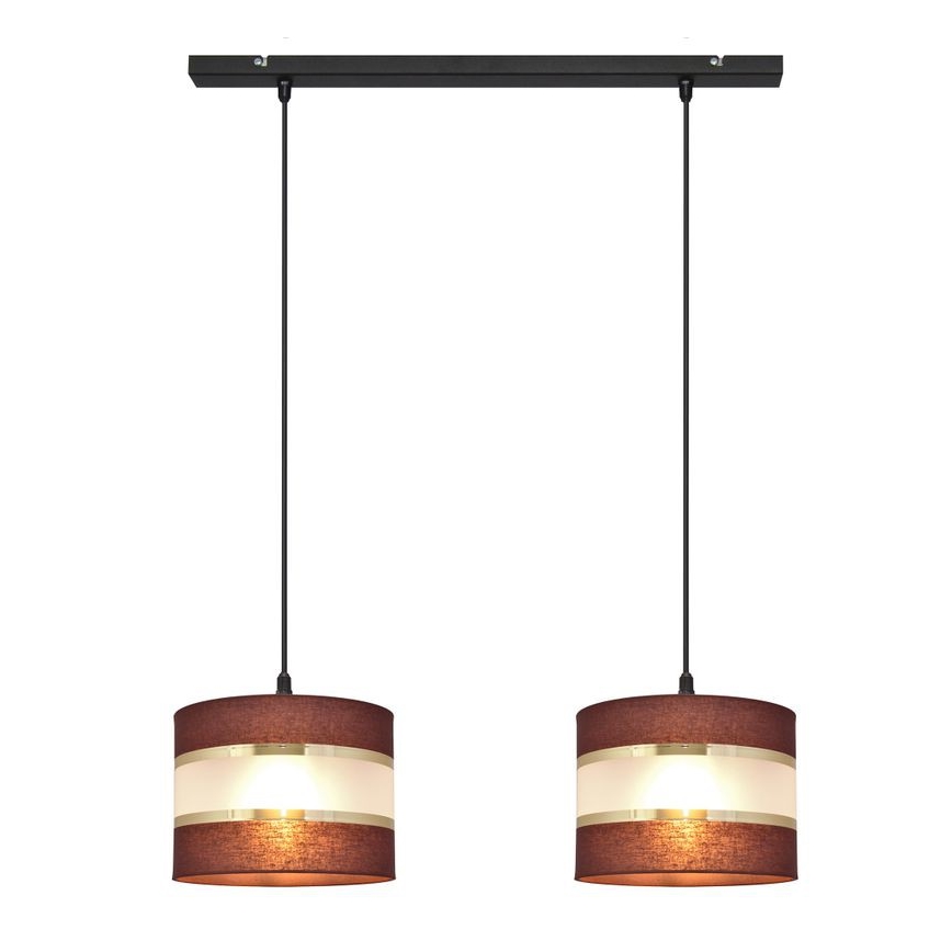 Chandelier on a string HELEN 2xE27/15W/230V brown/black/golden
