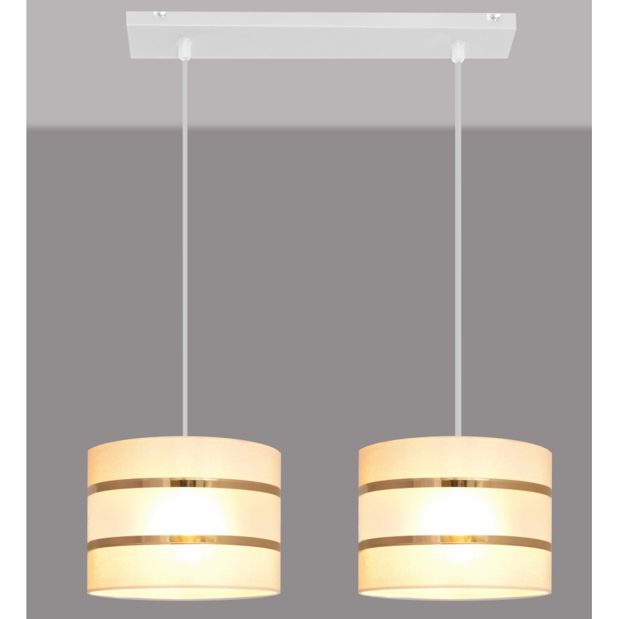 Chandelier on a string HELEN 2xE27/15W/230V creamy