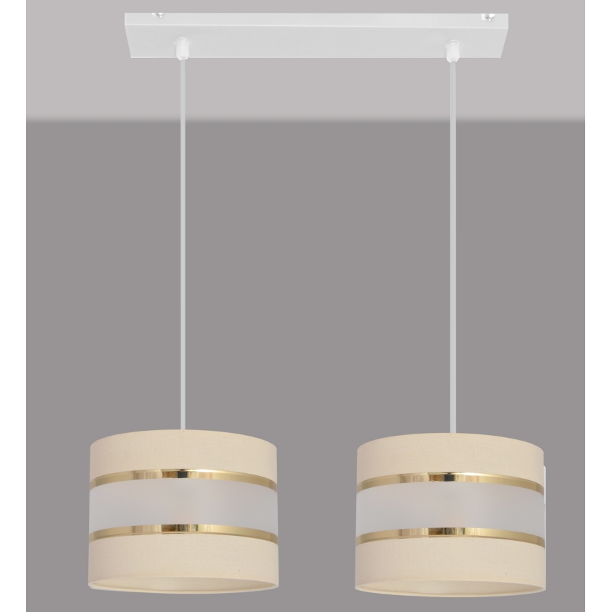 Chandelier on a string HELEN 2xE27/15W/230V creamy