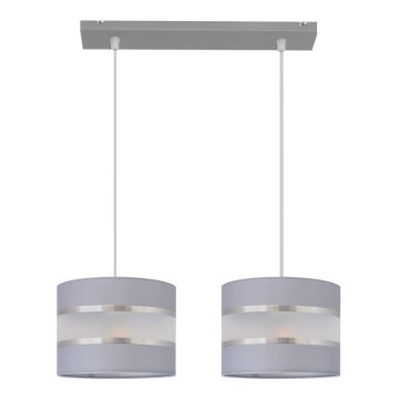 Chandelier on a string HELEN 2xE27/15W/230V grey/silver