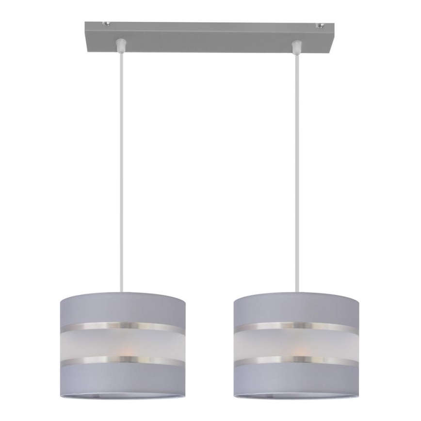 Chandelier on a string HELEN 2xE27/15W/230V grey/silver