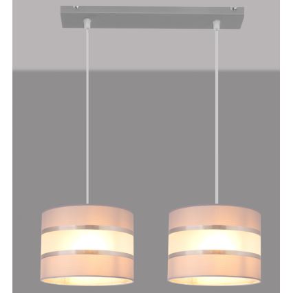 Chandelier on a string HELEN 2xE27/15W/230V grey/silver