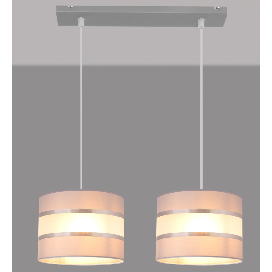 Chandelier on a string HELEN 2xE27/15W/230V grey/silver
