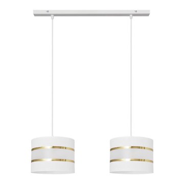 Chandelier on a string HELEN 2xE27/15W/230V white/golden