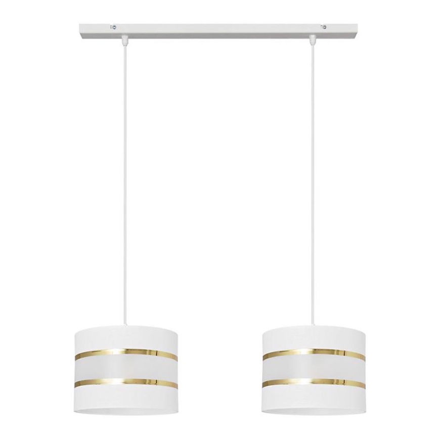 Chandelier on a string HELEN 2xE27/15W/230V white/golden