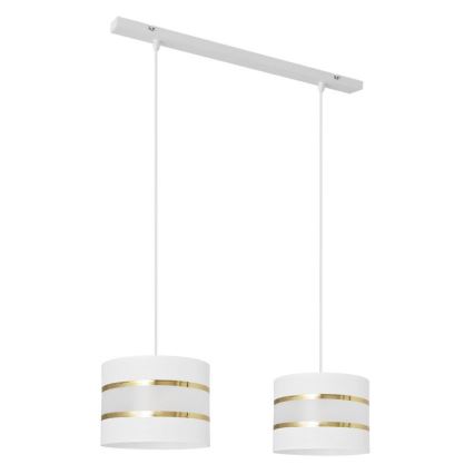 Chandelier on a string HELEN 2xE27/15W/230V white/golden