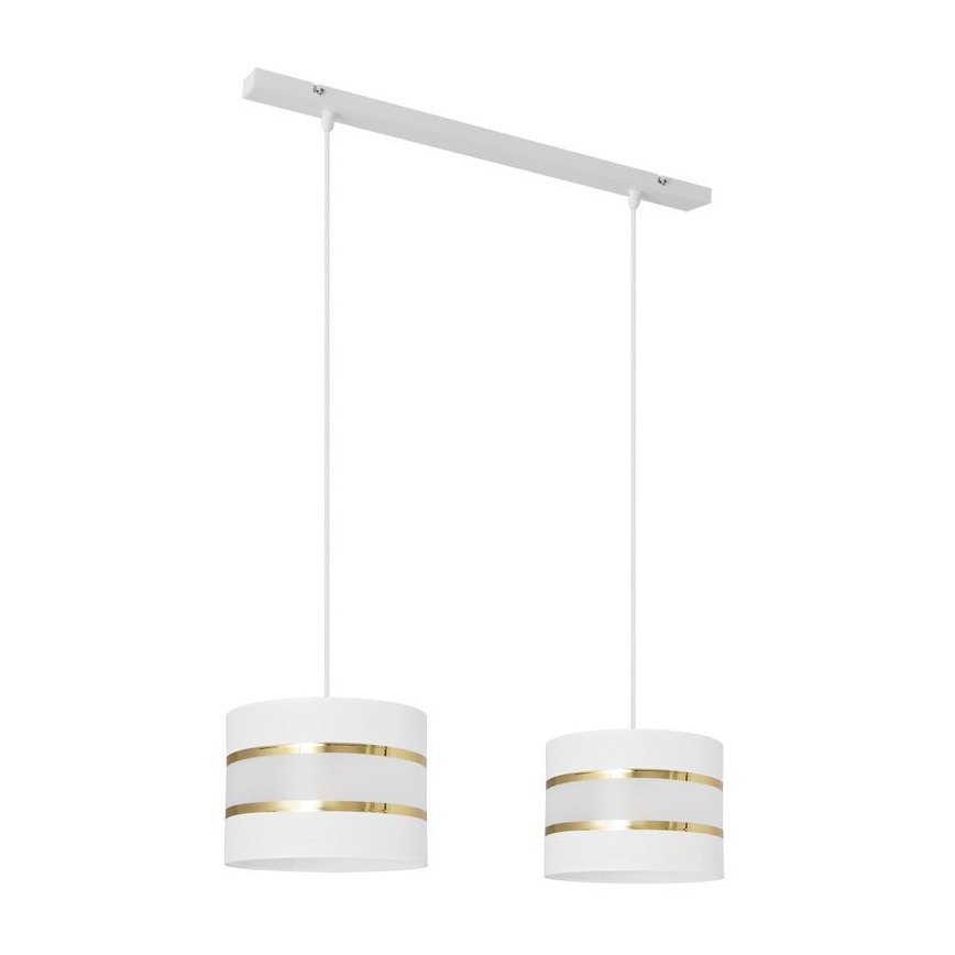 Chandelier on a string HELEN 2xE27/15W/230V white/golden