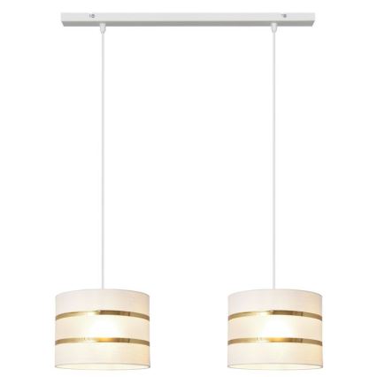 Chandelier on a string HELEN 2xE27/15W/230V white/golden