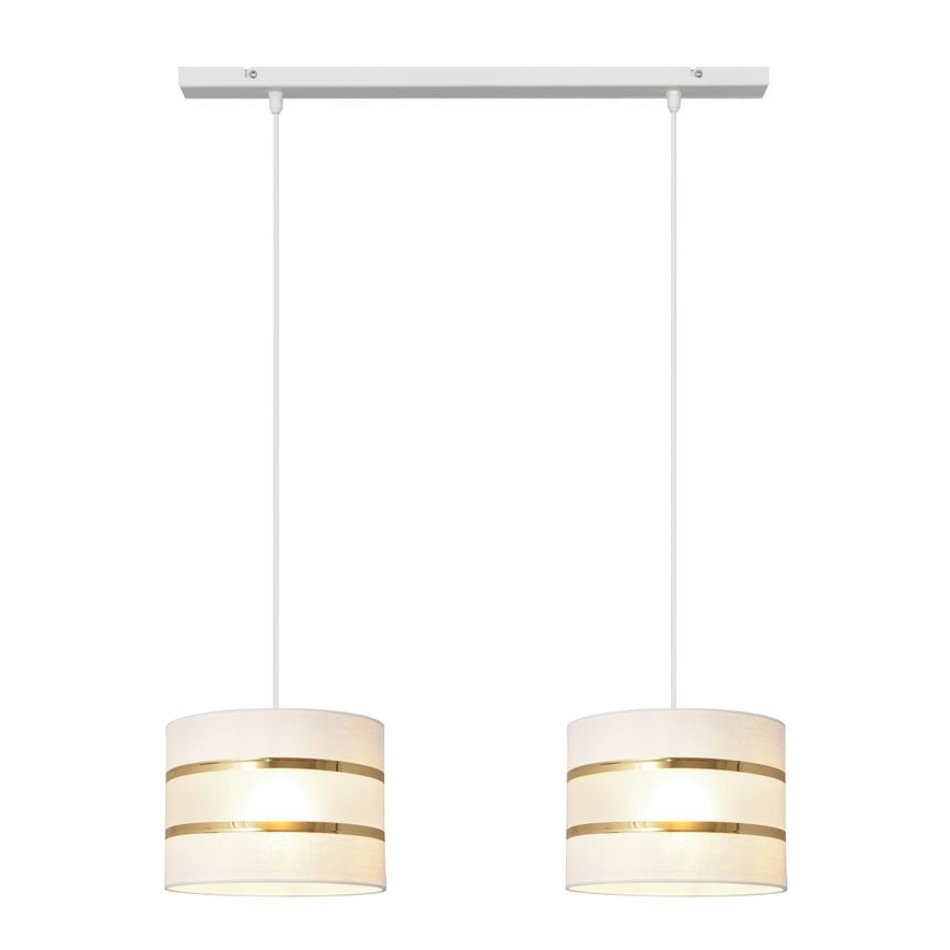 Chandelier on a string HELEN 2xE27/15W/230V white/golden