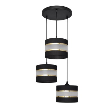 Chandelier on a string HELEN 3xE27/15W/230V black/golden