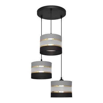 Chandelier on a string HELEN 3xE27/15W/230V black/grey/golden