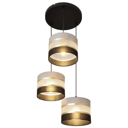 Chandelier on a string HELEN 3xE27/15W/230V black/grey/golden