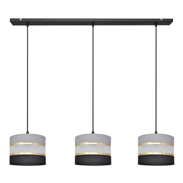 Chandelier on a string HELEN 3xE27/15W/230V black/grey/golden