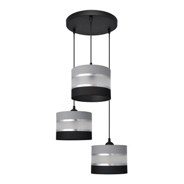 Chandelier on a string HELEN 3xE27/15W/230V black/grey/silver