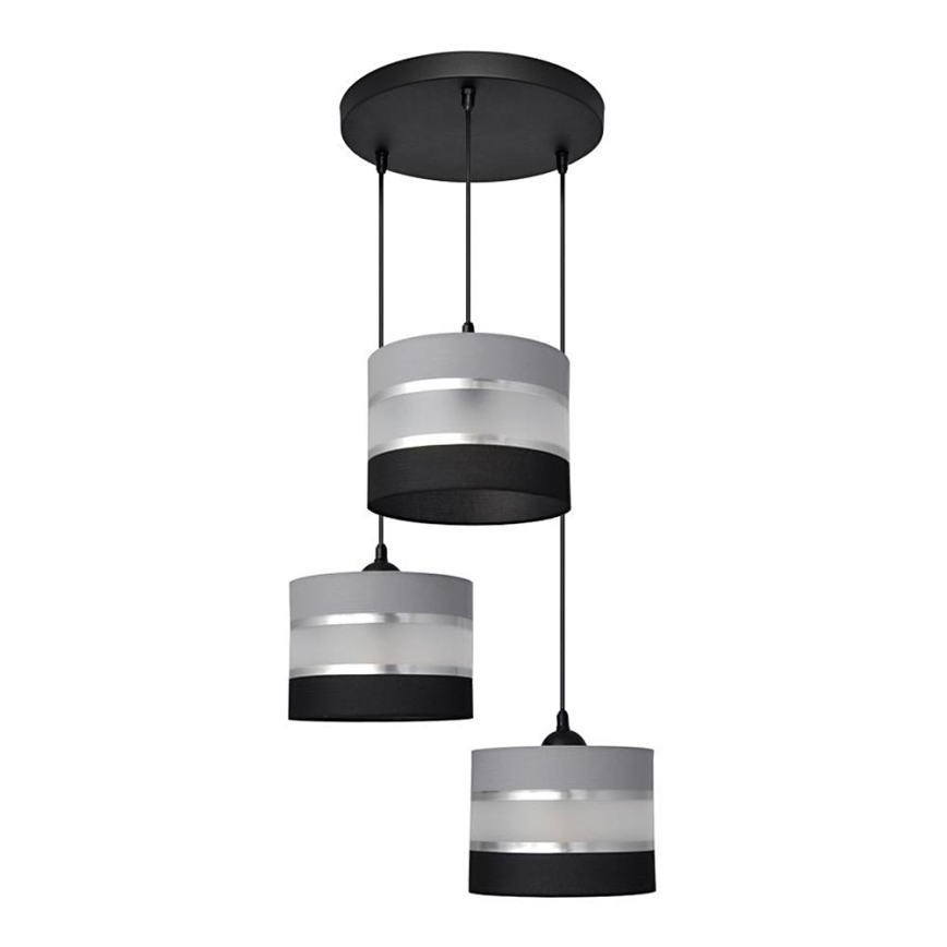 Chandelier on a string HELEN 3xE27/15W/230V black/grey/silver