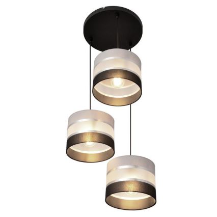 Chandelier on a string HELEN 3xE27/15W/230V black/grey/silver