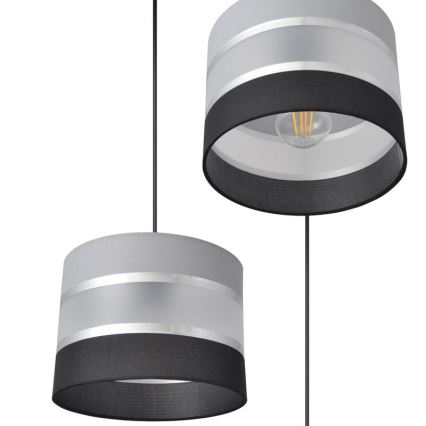 Chandelier on a string HELEN 3xE27/15W/230V black/grey/silver