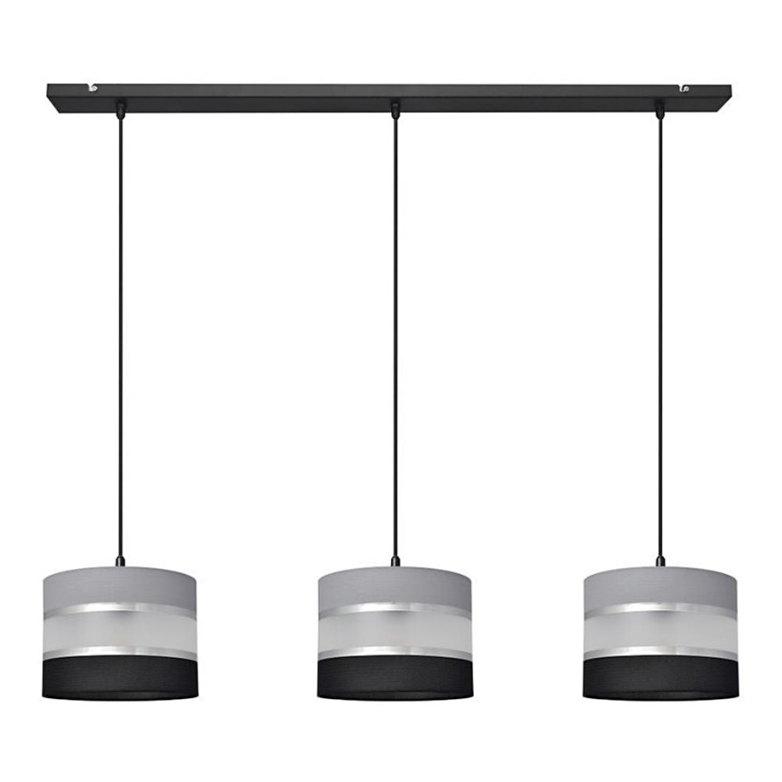 Chandelier on a string HELEN 3xE27/15W/230V black/grey/silver