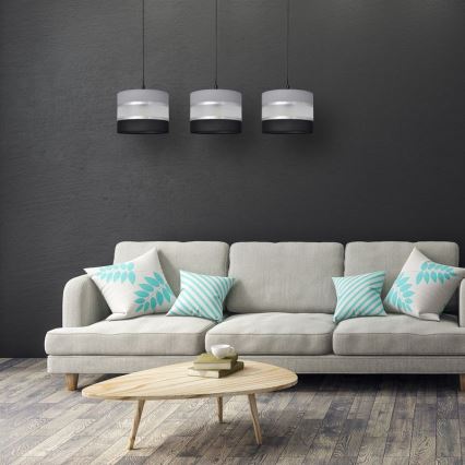 Chandelier on a string HELEN 3xE27/15W/230V black/grey/silver
