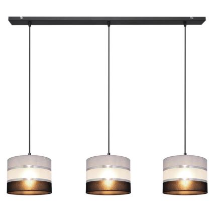 Chandelier on a string HELEN 3xE27/15W/230V black/grey/silver