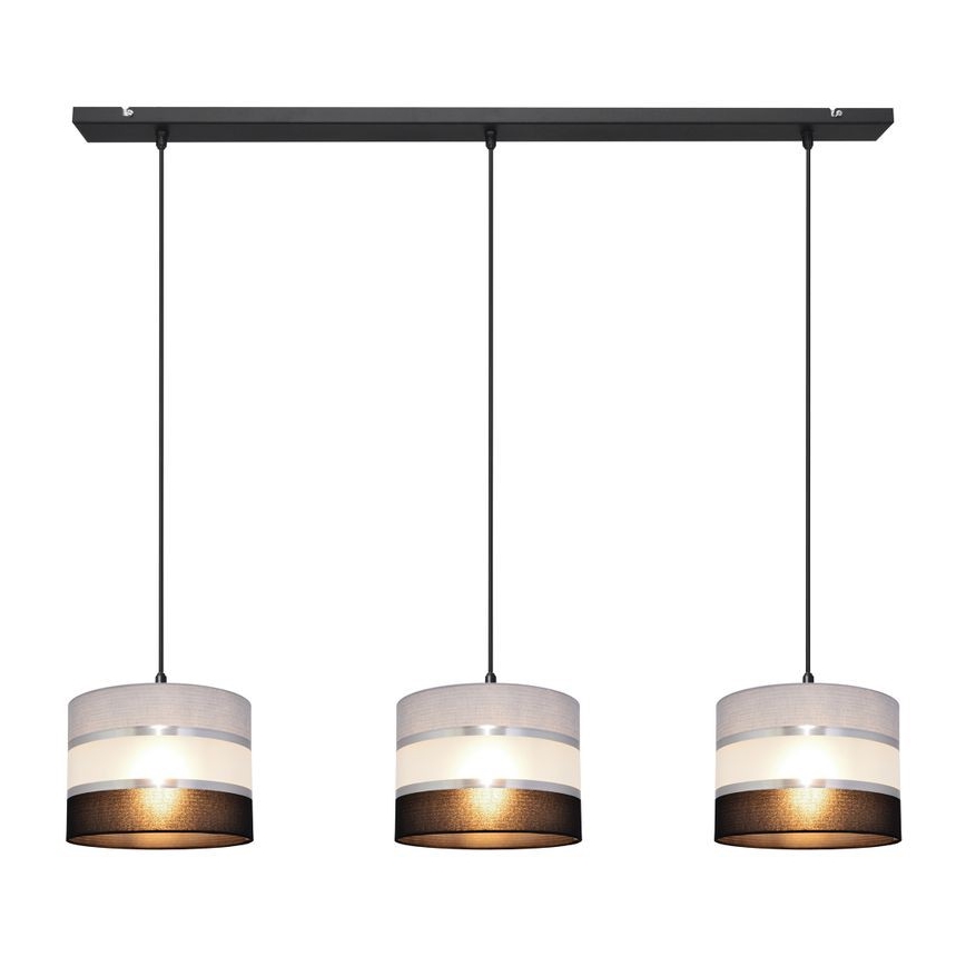 Chandelier on a string HELEN 3xE27/15W/230V black/grey/silver