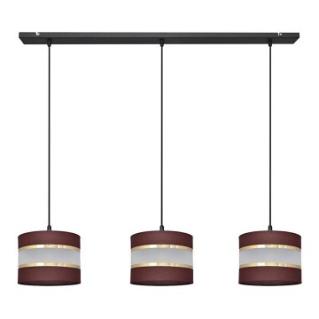 Chandelier on a string HELEN 3xE27/15W/230V brown/black/golden