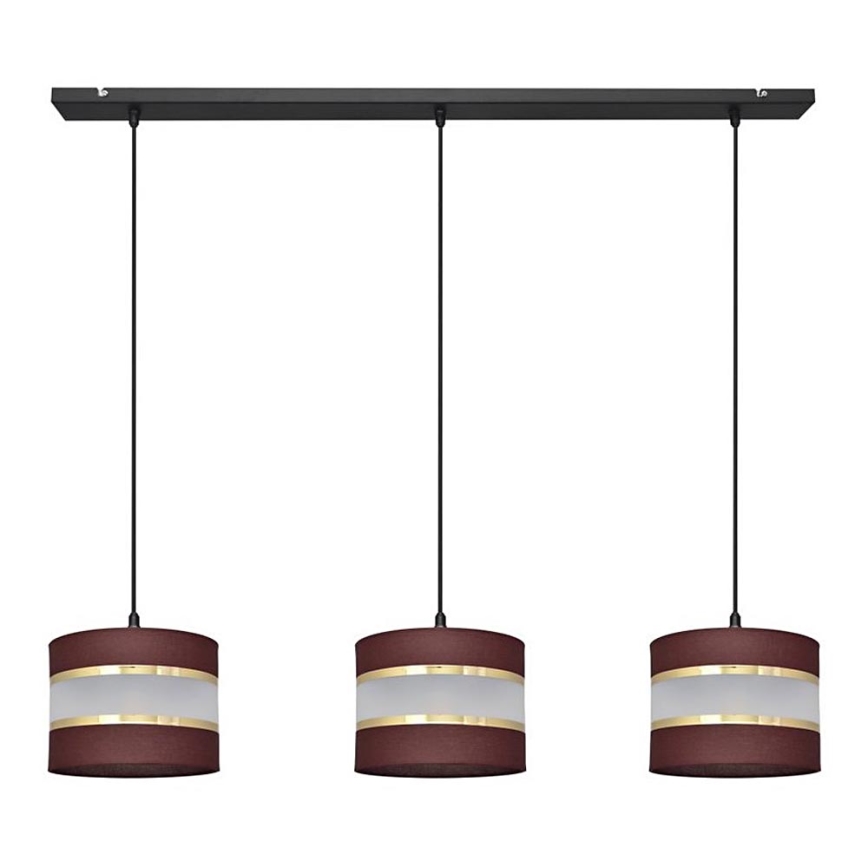 Chandelier on a string HELEN 3xE27/15W/230V brown/black/golden