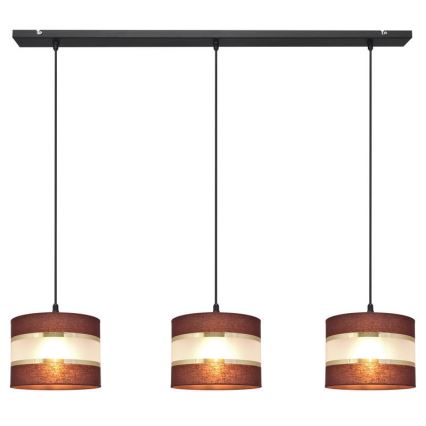 Chandelier on a string HELEN 3xE27/15W/230V brown/black/golden