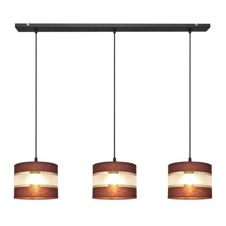 Chandelier on a string HELEN 3xE27/15W/230V brown/black/golden
