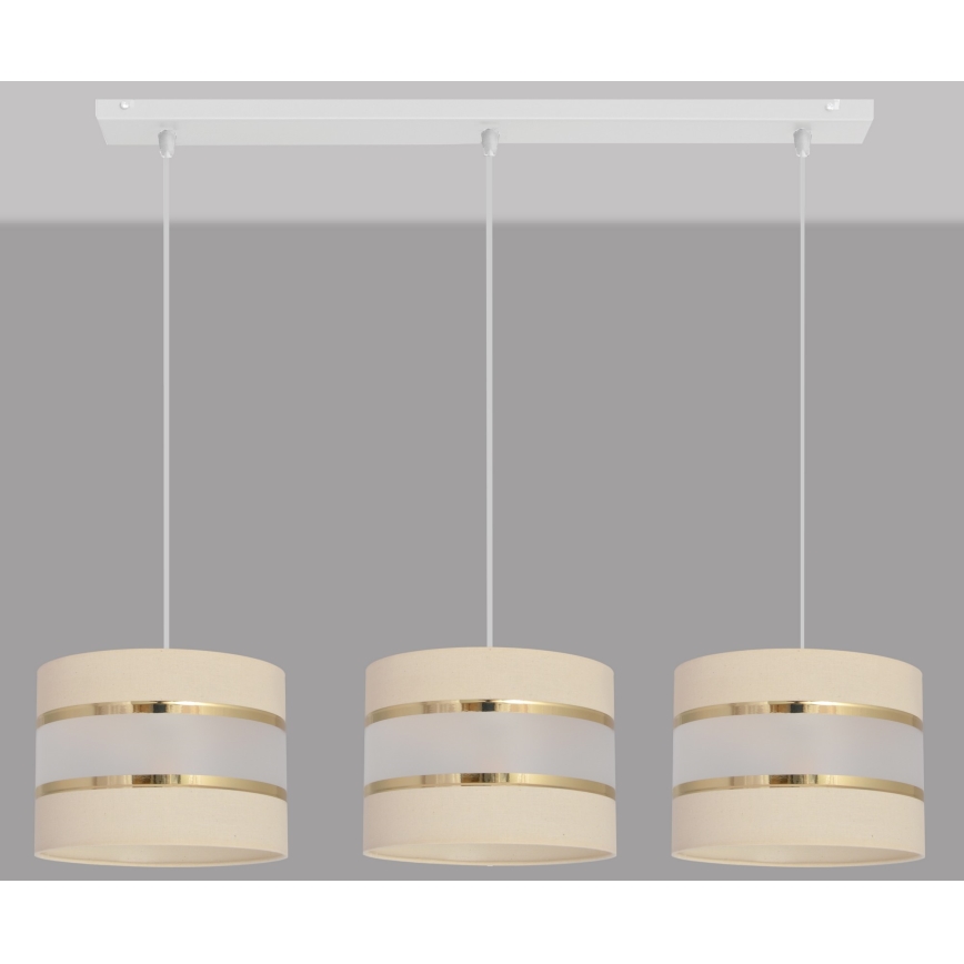 Chandelier on a string HELEN 3xE27/15W/230V creamy