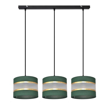 Chandelier on a string HELEN 3xE27/15W/230V green/gold