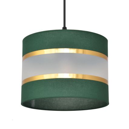 Chandelier on a string HELEN 3xE27/15W/230V green/gold