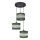 Chandelier on a string HELEN 3xE27/15W/230V green/gold