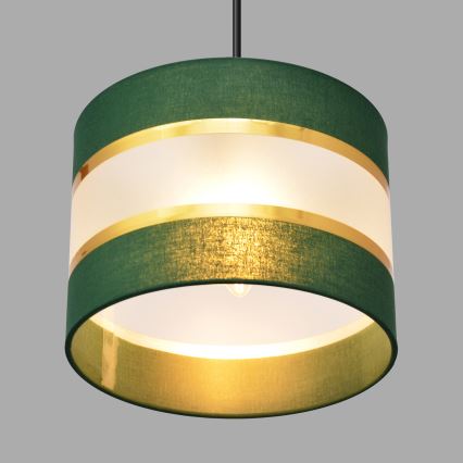 Chandelier on a string HELEN 3xE27/15W/230V green/gold