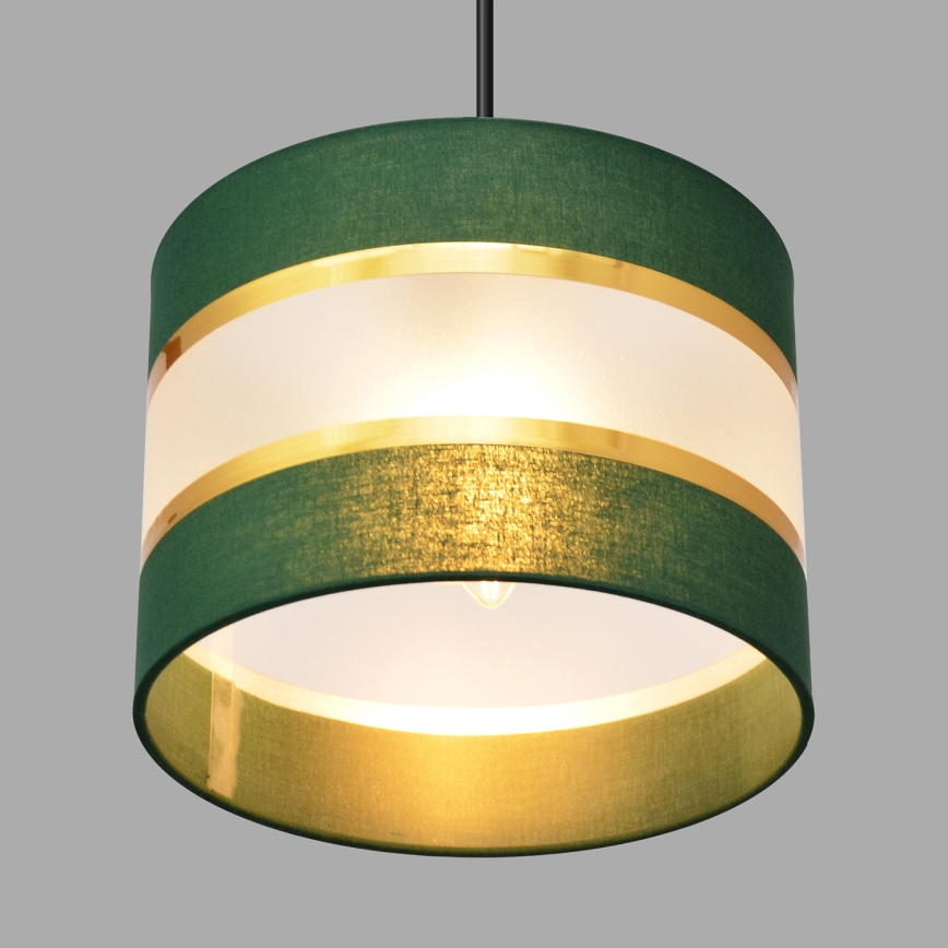 Chandelier on a string HELEN 3xE27/15W/230V green/gold