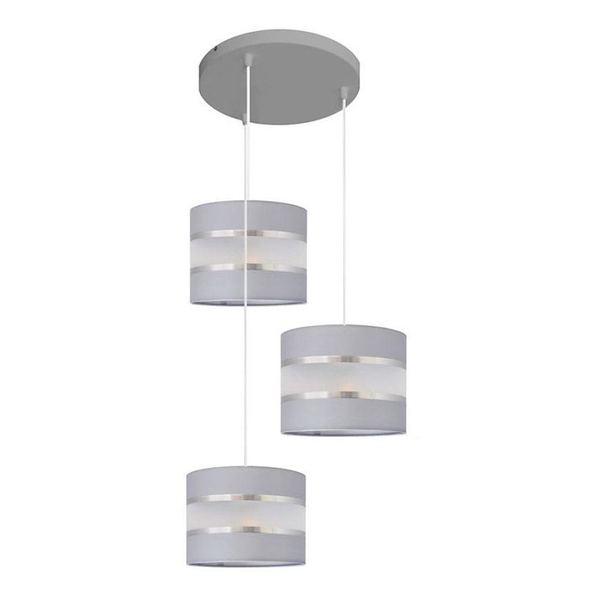 Chandelier on a string HELEN 3xE27/15W/230V grey/silver