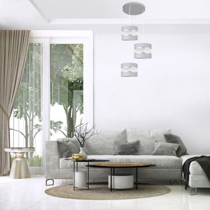 Chandelier on a string HELEN 3xE27/15W/230V grey/silver