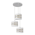 Chandelier on a string HELEN 3xE27/15W/230V white/golden