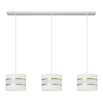 Chandelier on a string HELEN 3xE27/15W/230V white/golden