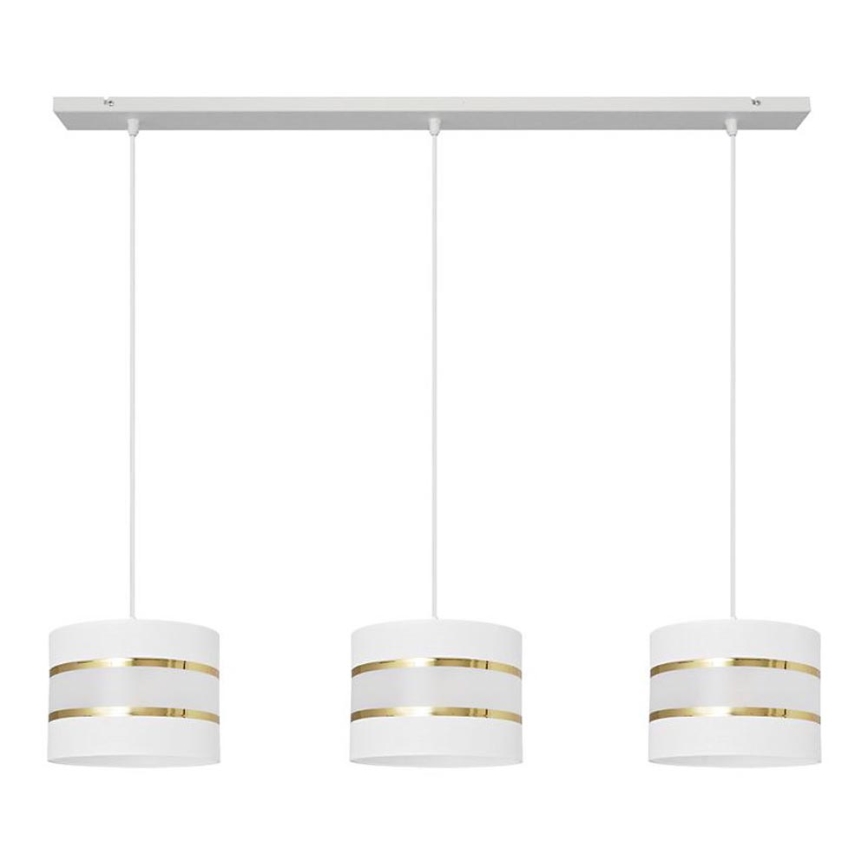 Chandelier on a string HELEN 3xE27/15W/230V white/golden