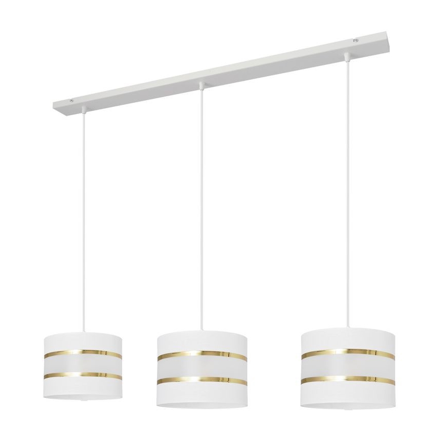 Chandelier on a string HELEN 3xE27/15W/230V white/golden
