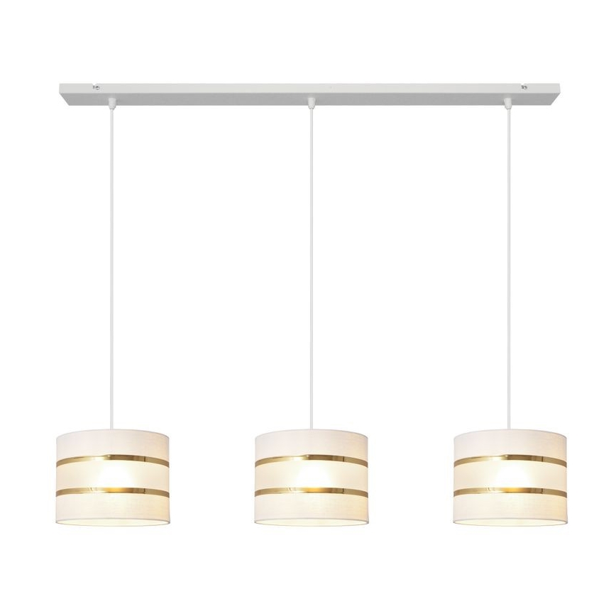 Chandelier on a string HELEN 3xE27/15W/230V white/golden
