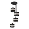 Chandelier on a string HELEN 4xE27/15W/230V black/golden