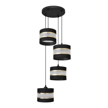 Chandelier on a string HELEN 4xE27/15W/230V black/golden