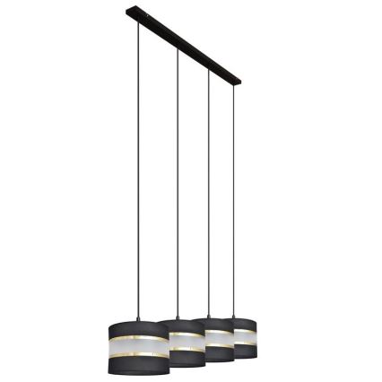 Chandelier on a string HELEN 4xE27/15W/230V black/golden