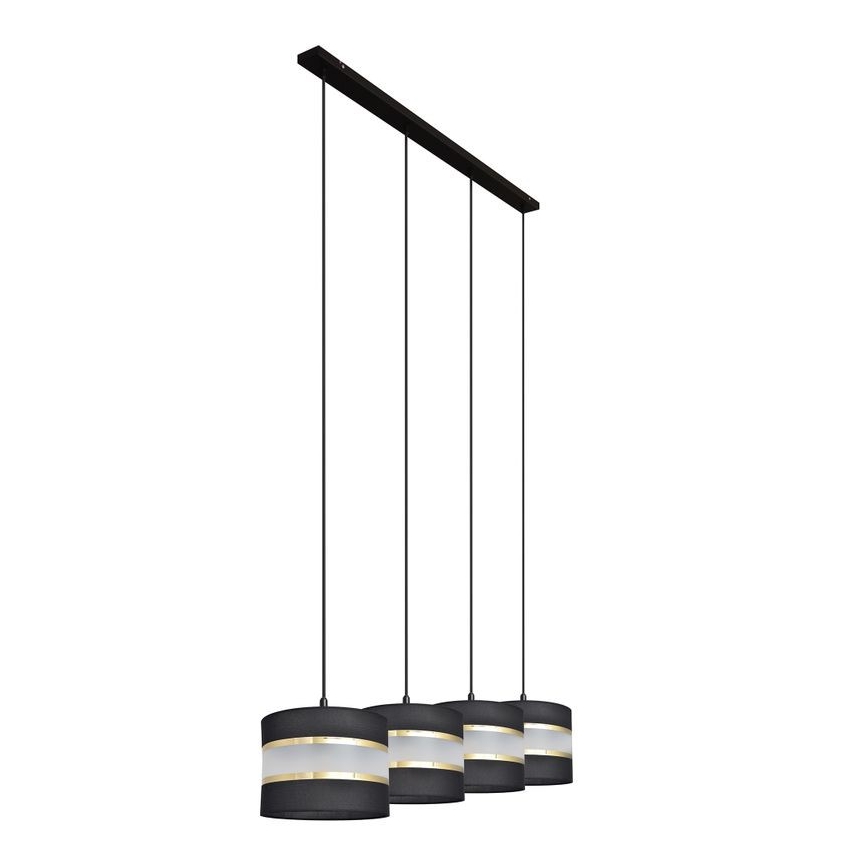 Chandelier on a string HELEN 4xE27/15W/230V black/golden