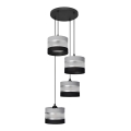 Chandelier on a string HELEN 4xE27/15W/230V black/grey/silver